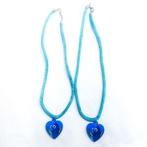 Disney Dory Youth Necklace Jewelry Finding Nemo Finding Dory Blue Heart Charms
